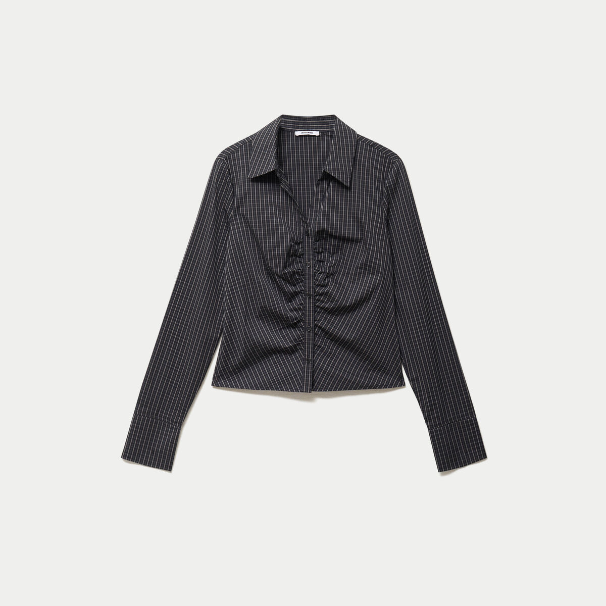 Chemise cintr&eacute;e manches longues noir