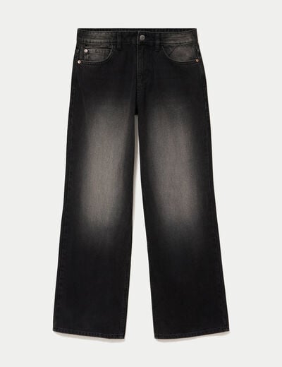 Jean Lenny wide leg taille basse denim noir