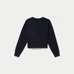 Gilet ajust&eacute; cropped manches longues bleu marine