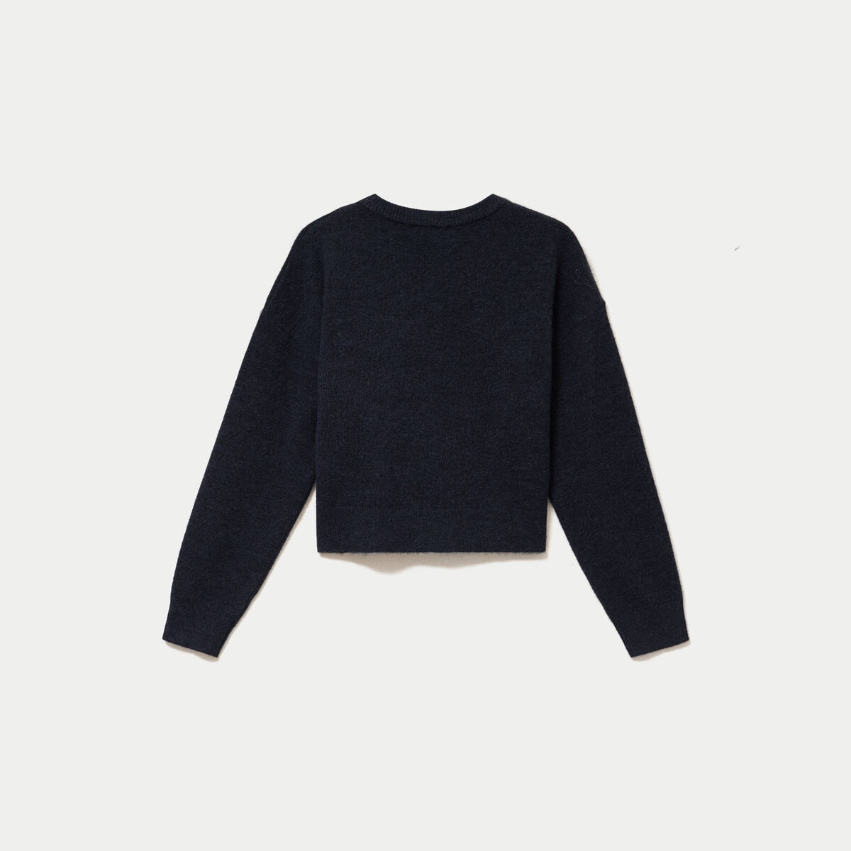 Gilet ajust&eacute; cropped manches longues bleu marine