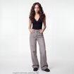 Jean Lenny wide leg taille standard denim gris