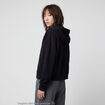 Sweat oversize court &agrave; capuche noir ado