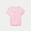 T-shirt ajust&eacute; col rond manches courtes rose ado