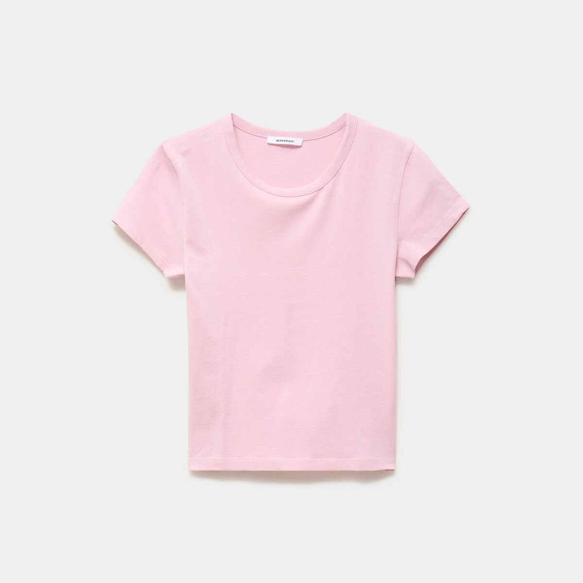 T-shirt ajust&eacute; col rond manches courtes rose ado