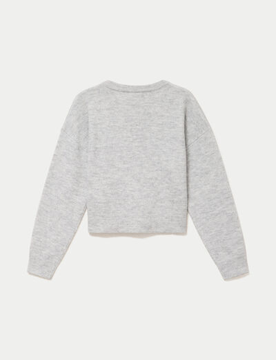 Gilet ajust&eacute; cropped manches longues blanc