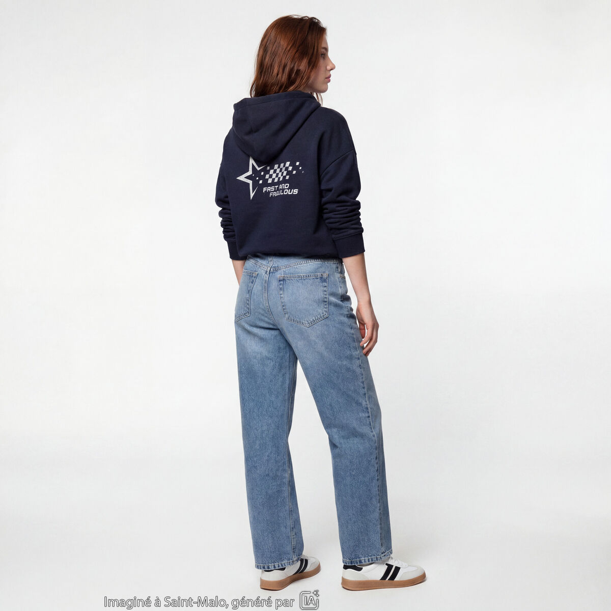 Jean Lenny wide leg taille standard denim double stone