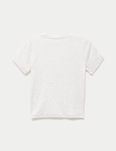 T-shirt ajust&eacute; col rond manches courtes ecru