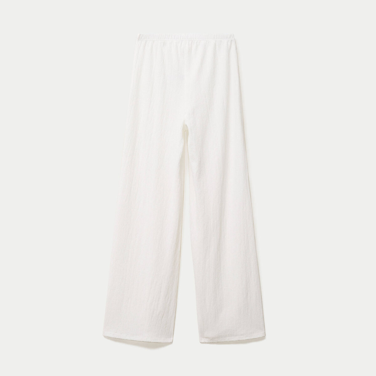 Pantalon large taille standard ecru ado