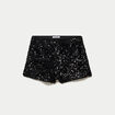 Short slim cigarette &agrave; sequins noir