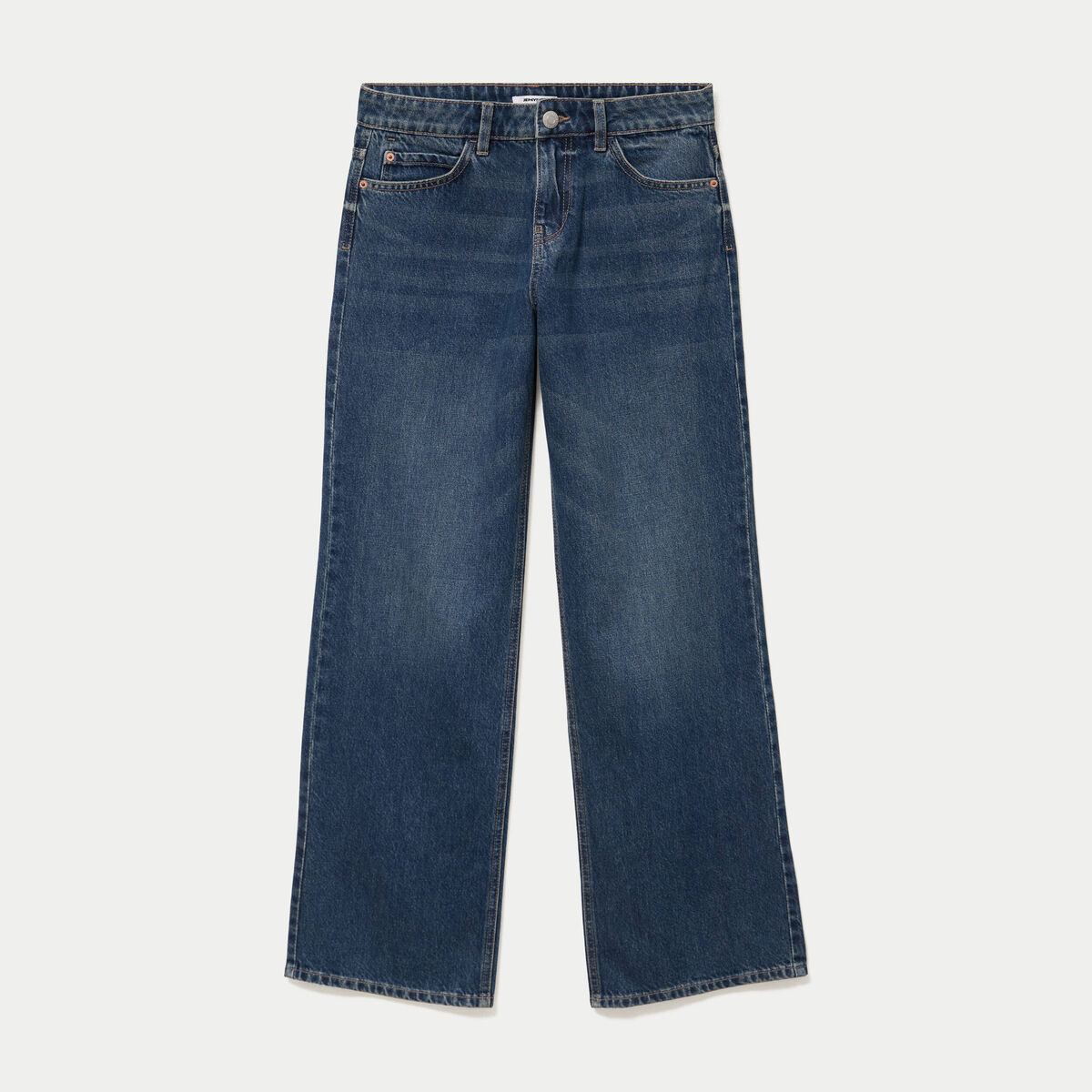 Jean wide leg taille basse bleu ado