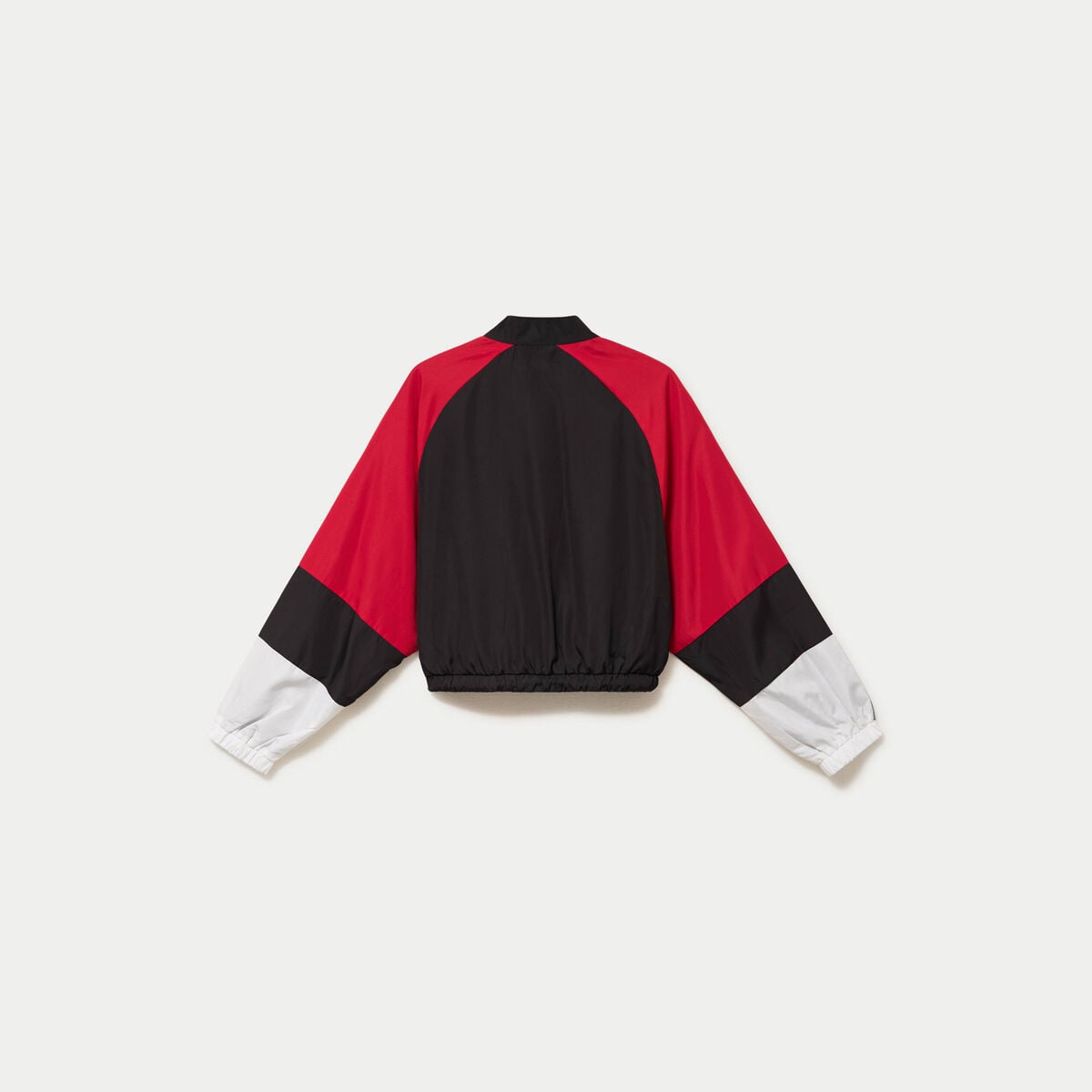 Blouson oversize cropped col biker noir