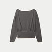 Top col bateau manches longues noir
