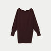 Robe pull col bateau manches longues marron fonc&eacute;