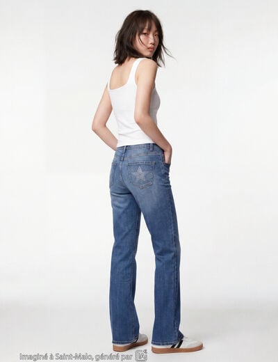 Jean Zoe bootcut taille basse denim double stone