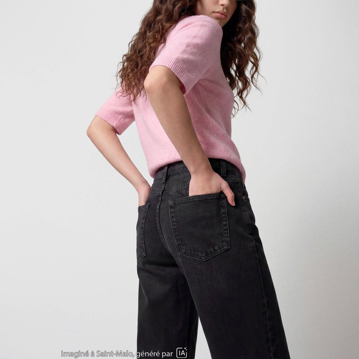 Jean Tom regular taille basse denim noir