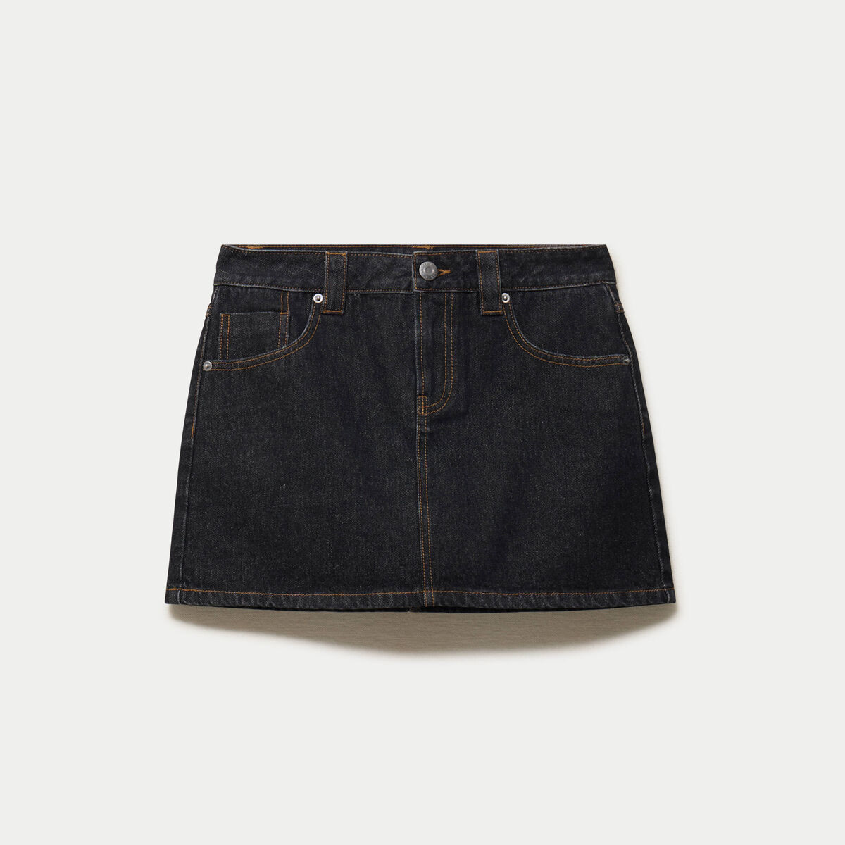 Jupe-short courte en jean denim noir ado
