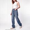 Jean regular taille haute denim double stone ado
