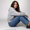 Sweat oversize court &agrave; capuche gris clair