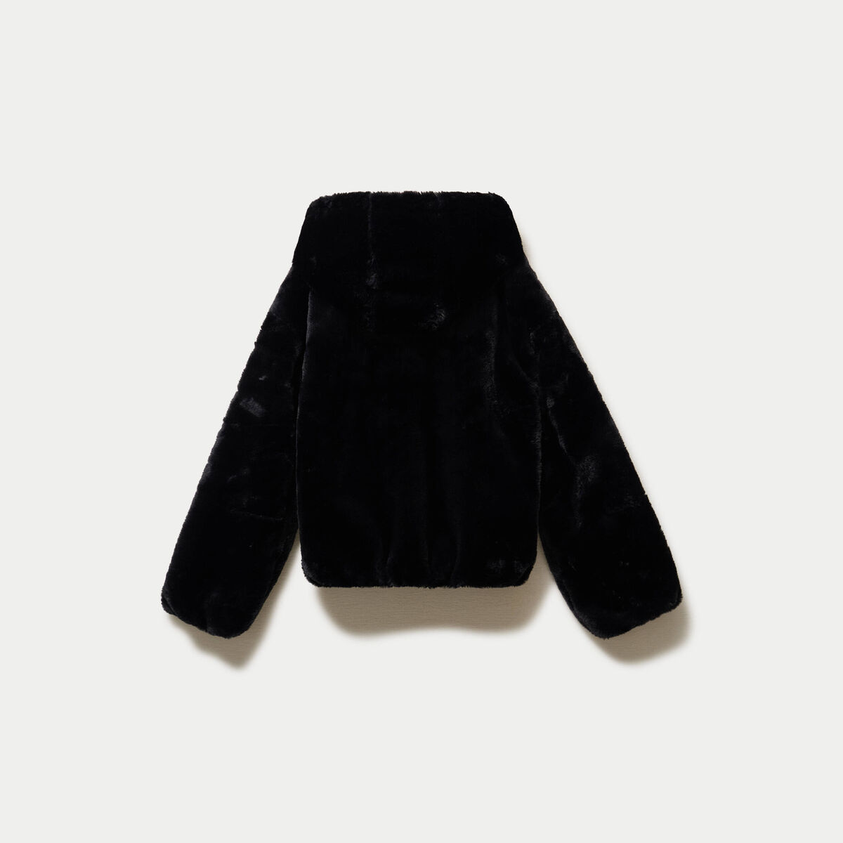 Blouson capuche fausse fourrure noir