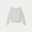 Pull col v manches longues gris clair