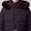 Doudoune courte droite &agrave; capuche noir