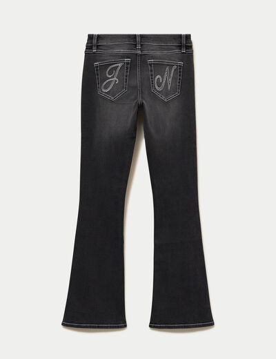 Jean Zoe bootcut taille basse broderie denim noir