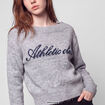 Pull col rond manches longues gris fonc&eacute;