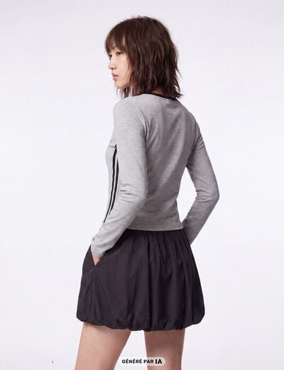 Jupe courte ample effet boule noir