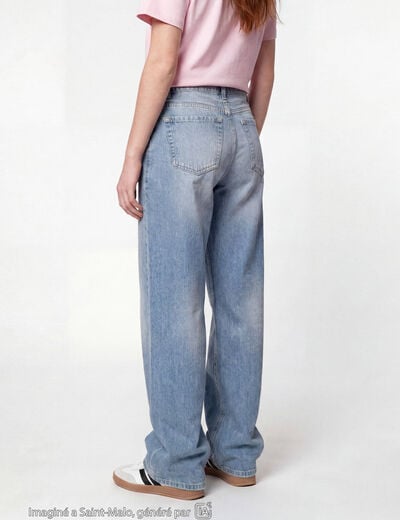 Jean wide leg taille basse denim double stone ado