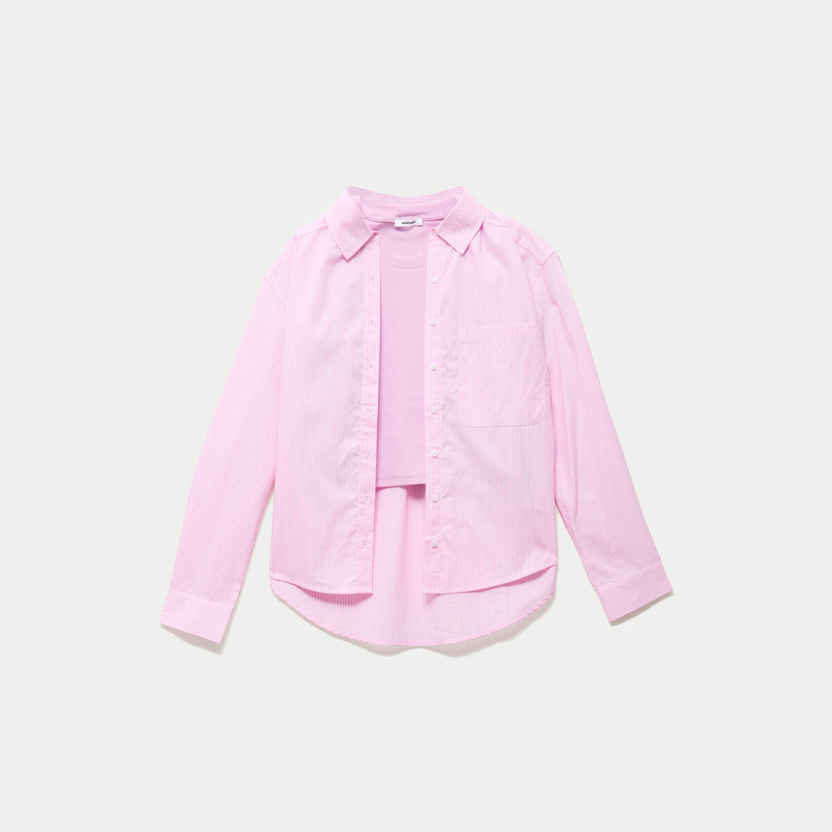 Chemise oversize longue 2-en-1 rose ado