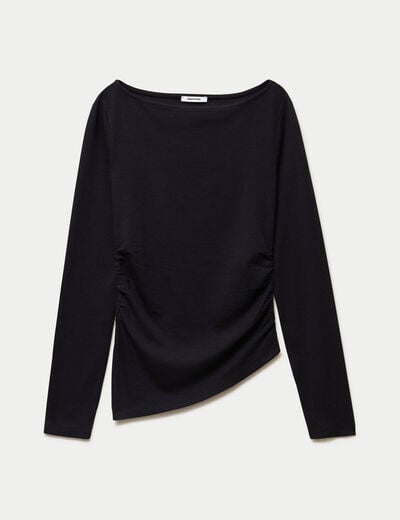 T-shirt droit manches longues noir
