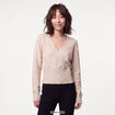 Pull col v manches longues beige