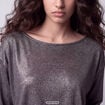 Robe courte ajust&eacute;e col b&eacute;nitier gris argent