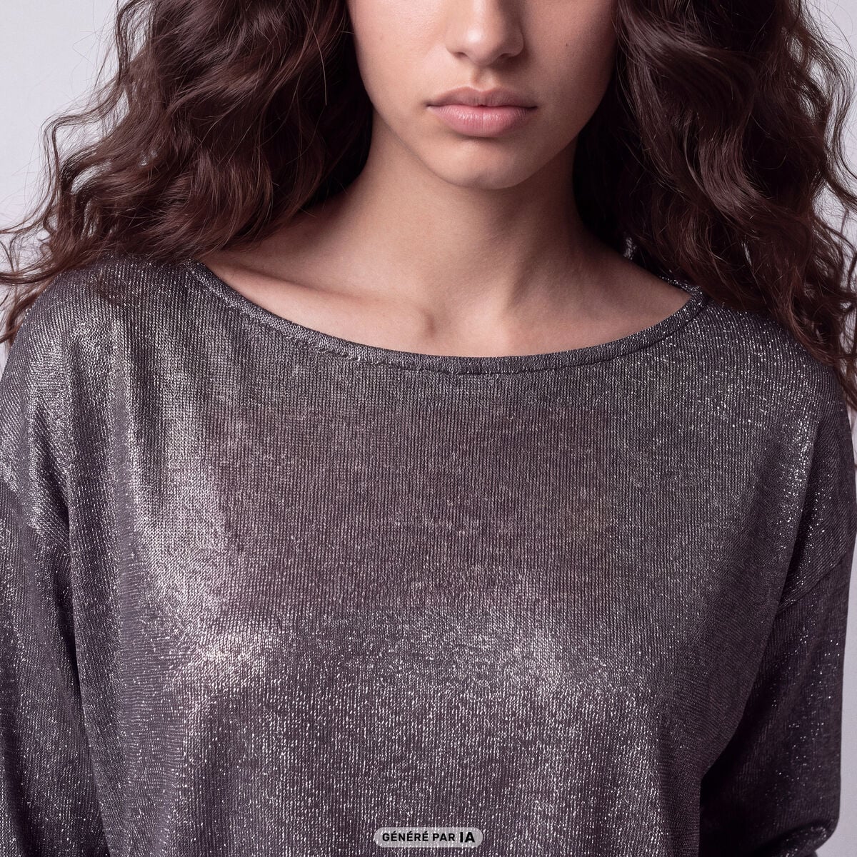Robe courte ajust&eacute;e col b&eacute;nitier gris argent