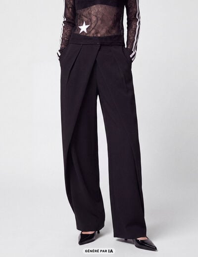 Pantalon coupe large noir