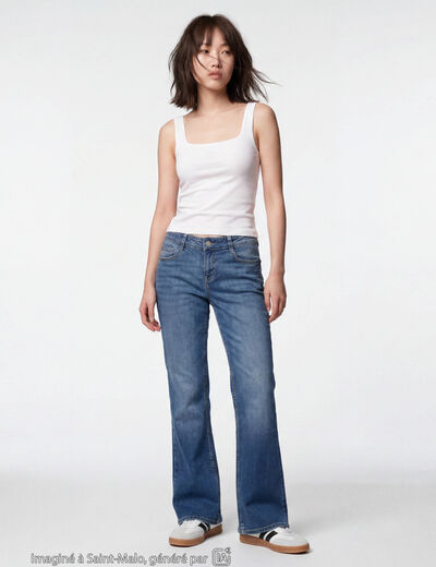 Jean Zoe bootcut taille basse denim double stone