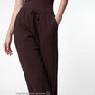 Pantalon large taille standard marron fonc&eacute; ado