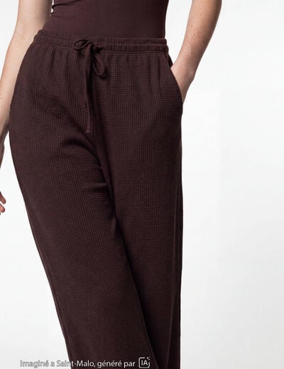 Pantalon large taille standard marron fonc&eacute; ado