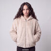 Blouson capuche fausse fourrure ecru