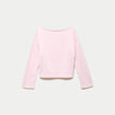 Sweat oversize cropped col bateau rose clair ado