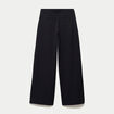 Pantalon coupe large taille basse noir