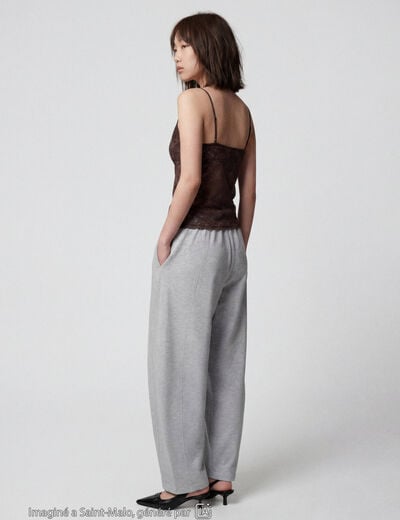 Jogging coupe ample taille standard gris clair ado