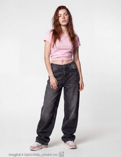 Jean Max loose taille basse denim noir