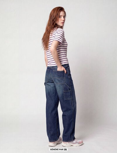 Jean Max loose taille standard denim blue black