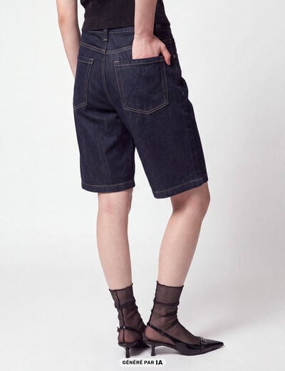 Bermuda large en jean 5 poches denim brut
