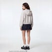 Blouson cropped effet boule &agrave; capuche beige