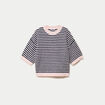 Pull col rond manches 3/4 rose clair