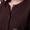 Gilet ajust&eacute; cropped manches longues marron fonc&eacute;