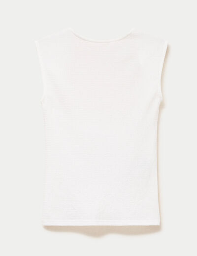 T-shirt ajust&eacute; court d&eacute;collet&eacute; dos ecru ado