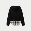 Pull bi-mati&egrave;re &agrave; capuche noir